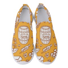 Vector-honey-element-doodle-seamless-pattern-with-beehive-beeke Women s Slip On Sneakers by uniart180623