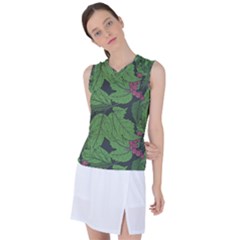 Seamless-pattern-with-hand-drawn-guelder-rose-branches Women s Sleeveless Sports Top by uniart180623