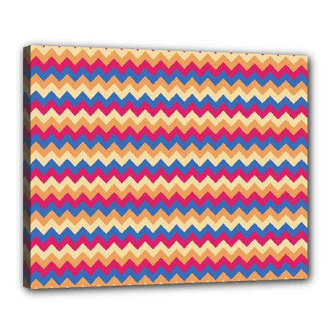 Zigzag-pattern-seamless-zig-zag-background-color Canvas 20  X 16  (stretched) by uniart180623