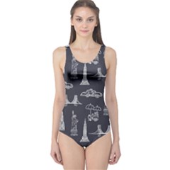 New York City Nyc Pattern One Piece Swimsuit by uniart180623