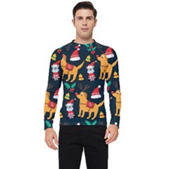 Funny Christmas Pattern Background Men s Long Sleeve Rash Guard by uniart180623