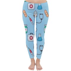 Medical-seamless-pattern Classic Winter Leggings by uniart180623