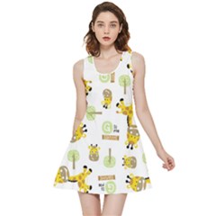 Vector-pattern-with-cute-giraffe-cartoon Inside Out Reversible Sleeveless Dress by uniart180623