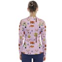 Cute-tiger-car-safari-seamless-pattern V-Neck Long Sleeve Top View2