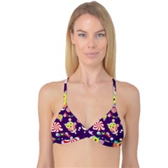 Owl-pattern-background Reversible Tri Bikini Top by uniart180623