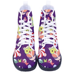 Owl-pattern-background Men s High-top Canvas Sneakers by uniart180623