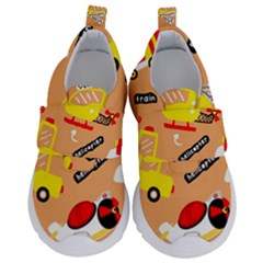 Seamless-pattern-cartoon-with-transportation-vehicles Kids  Velcro No Lace Shoes by uniart180623