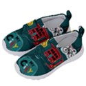 Seamless-pattern-hand-drawn-with-vehicles-buildings-road Kids  Velcro No Lace Shoes View2