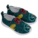 Seamless-pattern-hand-drawn-with-vehicles-buildings-road Kids  Velcro No Lace Shoes View3