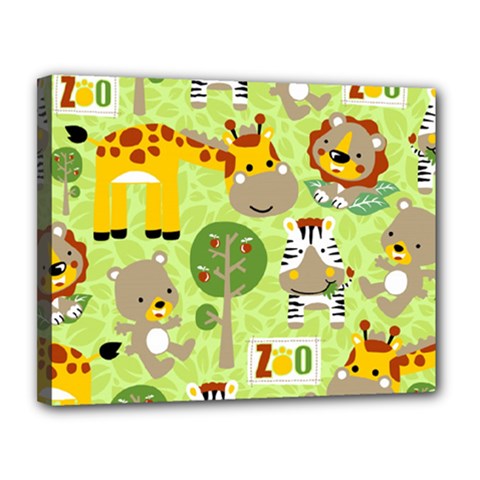 Funny-animals-cartoon Canvas 14  X 11  (stretched) by uniart180623