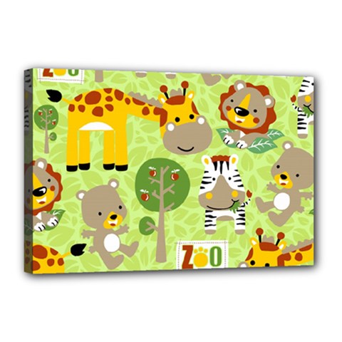 Funny-animals-cartoon Canvas 18  X 12  (stretched) by uniart180623