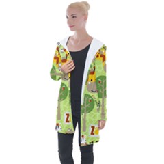 Funny-animals-cartoon Longline Hooded Cardigan by uniart180623