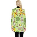 Funny-animals-cartoon Button Up Hooded Coat  View2