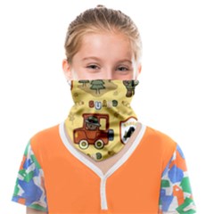 Seamless-pattern-funny-ranger-cartoon Face Covering Bandana (kids) by uniart180623