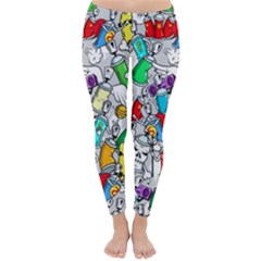 Graffiti-characters-seamless-pattern Classic Winter Leggings by uniart180623