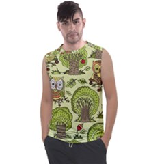 Seamless-pattern-with-trees-owls Men s Regular Tank Top by uniart180623