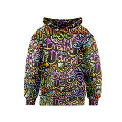 Graffiti-word-seamless-pattern Kids  Pullover Hoodie by uniart180623