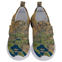 Vintatge Map Of Washington Dc Kids  Velcro No Lace Shoes by uniart180623