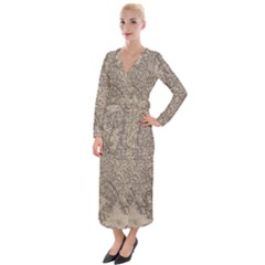 Vintage Map Europe Velvet Maxi Wrap Dress by uniart180623