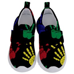 Handprints-hand-print-colourful Kids  Velcro No Lace Shoes by uniart180623