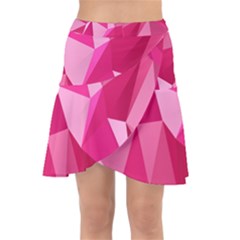 Pattern Halftone Geometric Wrap Front Skirt by uniart180623