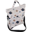 Space Planets Art Pattern Design Wallpaper Fold Over Handle Tote Bag View1