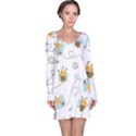 Bee Art Pattern Design Wallpaper Background Print Long Sleeve Nightdress View1