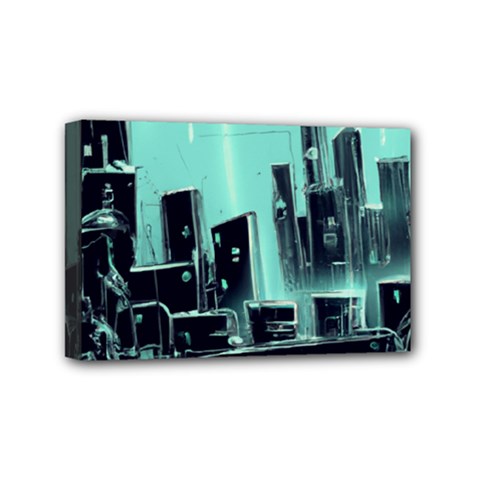 Buildings City Urban Destruction Background Mini Canvas 6  X 4  (stretched) by uniart180623