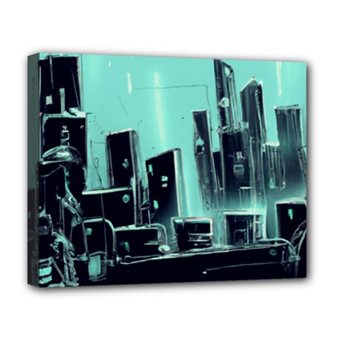 Buildings City Urban Destruction Background Deluxe Canvas 20  X 16  (stretched) by uniart180623