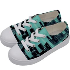 Buildings City Urban Destruction Background Kids  Low Top Canvas Sneakers by uniart180623