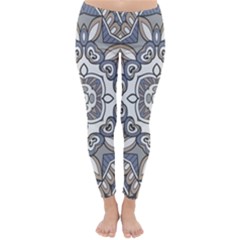 Flower Art Decorative Mandala Pattern Ornamental Classic Winter Leggings by uniart180623