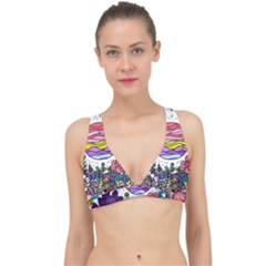 Rainbow Fun Cute Minimal Doodle Drawing Unique Classic Banded Bikini Top by uniart180623