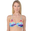 Waves Ocean Sea Tsunami Nautical Reversible Tri Bikini Top View1