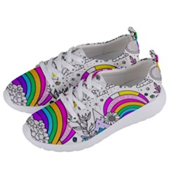 Rainbow Fun Cute Minimal Doodle Drawing Art Women s Lightweight Sports Shoes by uniart180623