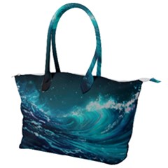 Tsunami Waves Ocean Sea Nautical Nature Water Canvas Shoulder Bag by uniart180623