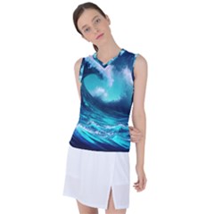 Tsunami Tidal Wave Ocean Waves Sea Nature Water Women s Sleeveless Sports Top by uniart180623