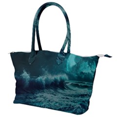 Waves Ocean Sea Tsunami Nautical Blue Sea Art Canvas Shoulder Bag by uniart180623