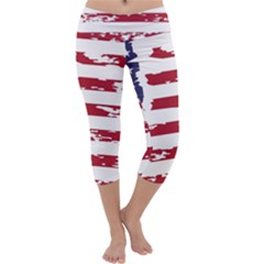 Flag Usa Unite Stated America Capri Yoga Leggings by uniart180623