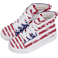 Flag Usa Unite Stated America Kids  Hi-top Skate Sneakers by uniart180623