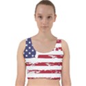 Flag Usa Unite Stated America Velvet Racer Back Crop Top View1