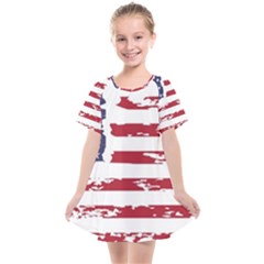 Flag Usa Unite Stated America Kids  Smock Dress by uniart180623