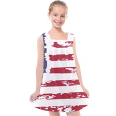 Flag Usa Unite Stated America Kids  Cross Back Dress by uniart180623