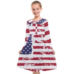 Flag Usa Unite Stated America Kids  Midi Sailor Dress by uniart180623