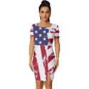 Flag Usa Unite Stated America Fitted Knot Split End Bodycon Dress View1