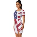 Flag Usa Unite Stated America Fitted Knot Split End Bodycon Dress View2