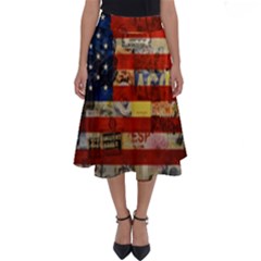 Usa Flag United States Perfect Length Midi Skirt by uniart180623