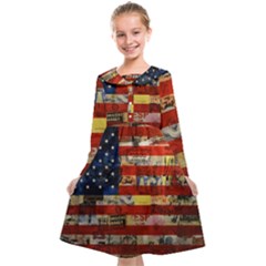 Usa Flag United States Kids  Midi Sailor Dress by uniart180623