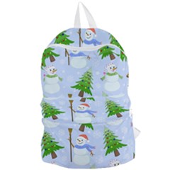 New Year Christmas Snowman Pattern, Foldable Lightweight Backpack by uniart180623