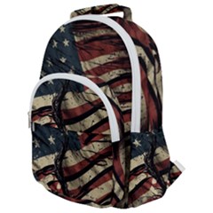 Flag Usa American Flag Rounded Multi Pocket Backpack by uniart180623