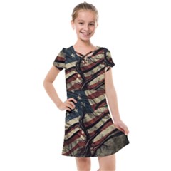 Flag Usa American Flag Kids  Cross Web Dress by uniart180623